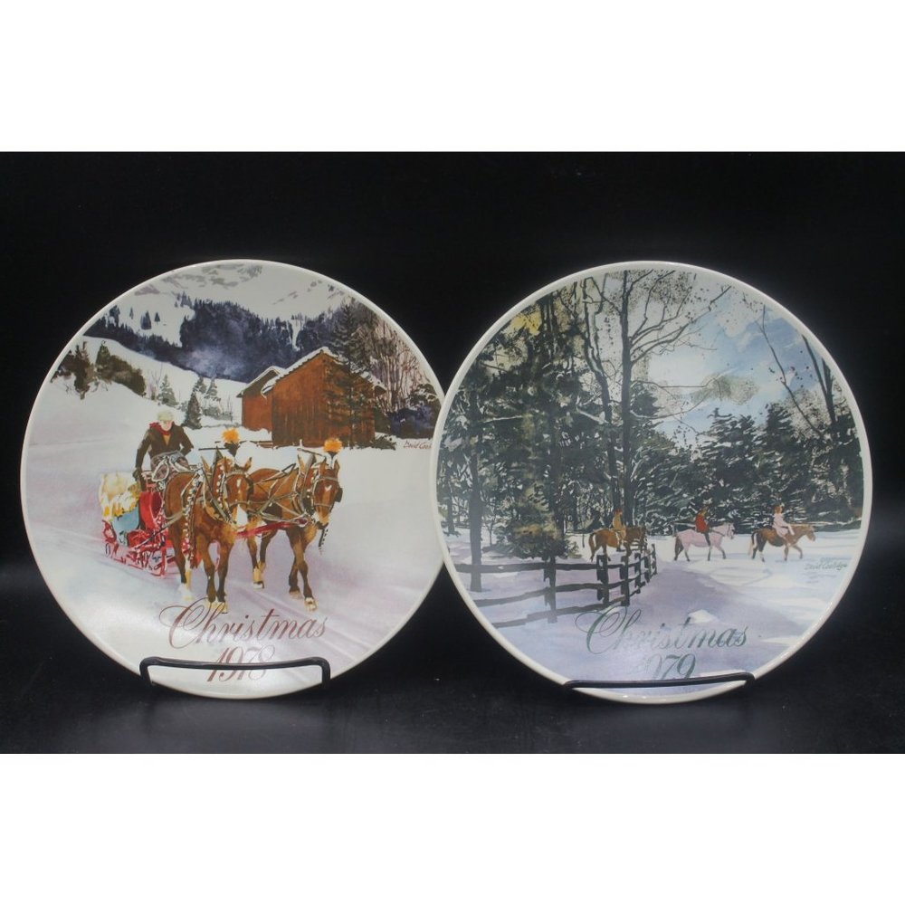 2  Smucker's Limited Edition Collector's Series  Christmas plate by David Coolid